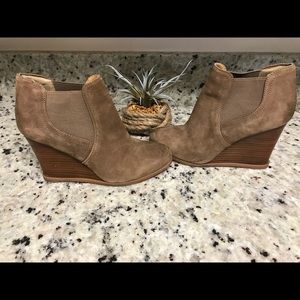 Audrey Brooke Cindy Taupe Wedge Booties